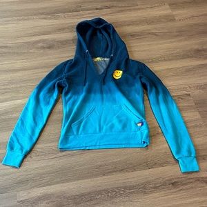 Aviator Nation Blue Ombré Smiley Face Hoodie